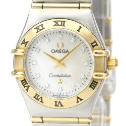 Pre Owned Omega MOP 18k Yellow Gold And Stainless Steel Constellation 1262.75 Women's Wristwatch 22 MM