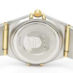 Pre Owned Omega MOP 18k Yellow Gold And Stainless Steel Constellation 1262.75 Women's Wristwatch 22 MM