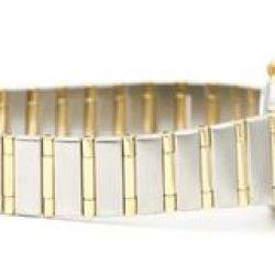 Pre Owned Omega MOP 18k Yellow Gold And Stainless Steel Constellation 1262.75 Women's Wristwatch 22 MM