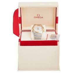 Omega Silver Stainless Steel and 18K Yellow Gold Constellation 396.2011 Women's Wristwatch 34 mm