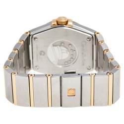 Omega Silver Stainless Steel and 18K Yellow Gold Constellation 396.2011 Women's Wristwatch 34 mm