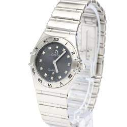 Pre Owned Omega Grey Stainless Steel Constellation My Choice Quartz 1561.51 Women's Wristwatch 22 MM