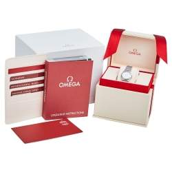 Pre Owned Omega Mother of Pearl Stainless Steel Diamond Constellation 123.10.24.60.55.003 Women's Wristwatch 24 mm