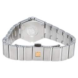Pre Owned Omega Mother of Pearl Stainless Steel Diamond Constellation 123.10.24.60.55.003 Women's Wristwatch 24 mm