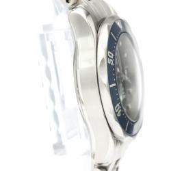 Pre Owned Omega Blue Stainless Steel Seamaster Professional 300M 2583.80 Quartz Women's Wristwatch 29 MM
