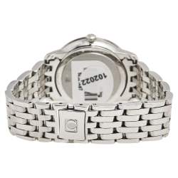 Pre Owned Omega Silver Stainless Steel Diamond Deville Prestige 424.10.27.60.52.002 Women's Wristwatch 27 mm