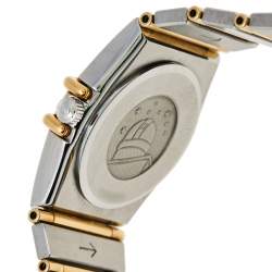 Omega Champagne 18K Yellow Gold Stainless Steel Diamond Constellation 895.1080.1 Women's Wristwatch 22 mm