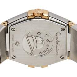 Omega Mother of Pearl 18k Yellow Gold Stainless Steel Diamond Constellation 123.25.27.60.55.009 Women's Wristwatch 27 mm