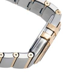 Omega Mother of Pearl 18k Yellow Gold Stainless Steel Diamond Constellation 123.25.27.60.55.009 Women's Wristwatch 27 mm