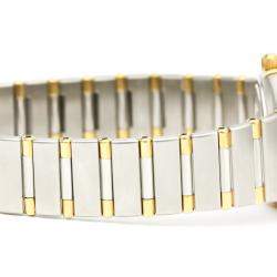 Omega Silver Diamonds 18k Yellow Gold And Stainless Steel Constellation 1367.30 Quartz Women's Wristwatch 22 MM