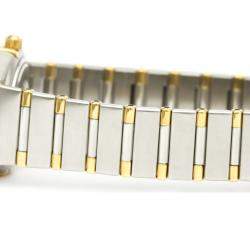 Omega Silver Diamonds 18k Yellow Gold And Stainless Steel Constellation 1367.30 Quartz Women's Wristwatch 22 MM