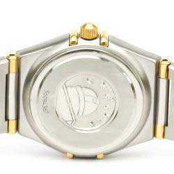 Omega Silver Diamonds 18k Yellow Gold And Stainless Steel Constellation 1367.30 Quartz Women's Wristwatch 22 MM