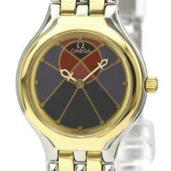 Omega Silver Gold Tone Stainless Steel De Ville Quartz Women's Wristwatch 23 MM