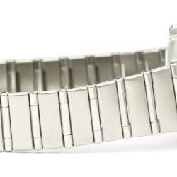 Pre Owned Omega Silver Diamonds Stainless Steel Constellation Quartz Women's Wristwatch 22MM