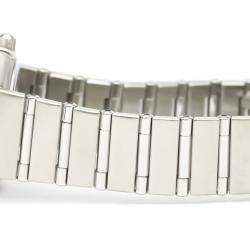 Pre Owned Omega Silver Diamonds Stainless Steel Constellation Quartz Women's Wristwatch 22MM