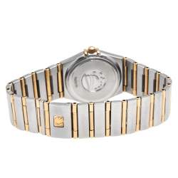 Omega Cream 18k Yellow Gold Stainless Steel Diamond Constellation 795.1202 Women's Wristwatch 25 mm  