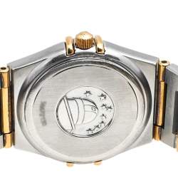 Omega Cream 18k Yellow Gold Stainless Steel Diamond Constellation 795.1202 Women's Wristwatch 25 mm  