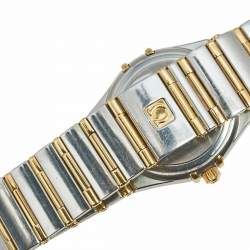 Omega Cream 18k Yellow Gold Stainless Steel Diamond Constellation 795.1202 Women's Wristwatch 25 mm  