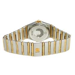 Omega Mother of Pearl Diamond 18k Yellow Gold Stainless Steel Constellation 795.1202 Women's Wristwatch 25 mm
