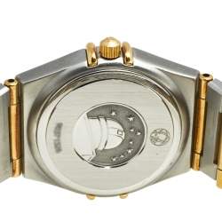 Omega Mother of Pearl Diamond 18k Yellow Gold Stainless Steel Constellation 795.1202 Women's Wristwatch 25 mm
