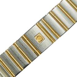Omega Mother of Pearl Diamond 18k Yellow Gold Stainless Steel Constellation 795.1202 Women's Wristwatch 25 mm