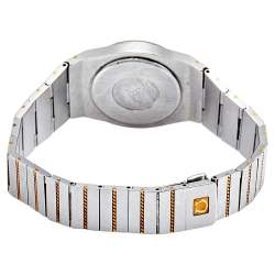 Omega Black 18k Yellow Gold Stainless Steel Constellation 795.0816 Women's Wristwatch 26 mm