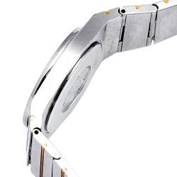 Omega Black 18k Yellow Gold Stainless Steel Constellation 795.0816 Women's Wristwatch 26 mm