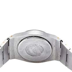 Omega Black 18k Yellow Gold Stainless Steel Constellation 795.0816 Women's Wristwatch 26 mm