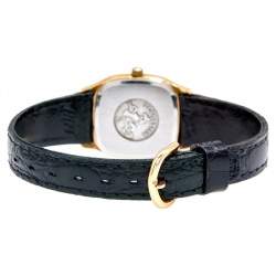 Omega Champagne Gold Plated Stainless Steel Leather Seamaster Brest 596.0045 Women's Wristwatch 22 mm