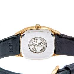Omega Champagne Gold Plated Stainless Steel Leather Seamaster Brest 596.0045 Women's Wristwatch 22 mm