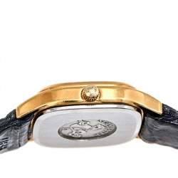 Omega Champagne Gold Plated Stainless Steel Leather Seamaster Brest 596.0045 Women's Wristwatch 22 mm