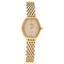 Omega Champagne Gold Plated Stainless Steel Vintage De Ville 791.0881 Women's Wristwatch 18 mm