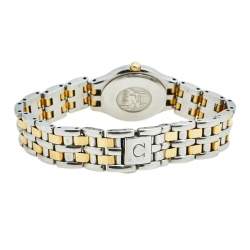 Pre Owned Omega Champagne 18K Yellow Gold Stainless Steel De Ville 795.0901 Women's Wristwatch 23 mm