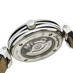 Pre Owned Omega Black Stainless Steel Leather Ladymatic 425.33.34.20.01.001 Women's Wristwatch 34 mm