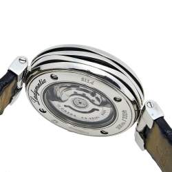 Pre Owned Omega Black Stainless Steel Leather Ladymatic 425.33.34.20.01.001 Women's Wristwatch 34 mm
