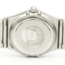 Pre Owned Omega Orange Stainless Steel Diamond Cindy Crawford Constellation 1564.65 Women's Wristwatch 23.5 MM