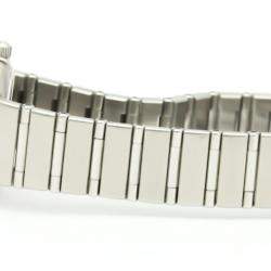 Pre Owned Omega Orange Stainless Steel Diamond Cindy Crawford Constellation 1564.65 Women's Wristwatch 23.5 MM