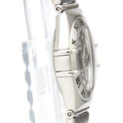 Pre Owned Omega Blue Diamond Stainless Steel Constellation Cindy Crawford LTD Edition 1563.85 Women's Wristwatch 22 MM