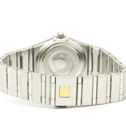 Pre Owned Omega Blue Diamond Stainless Steel Constellation Cindy Crawford LTD Edition 1563.85 Women's Wristwatch 22 MM