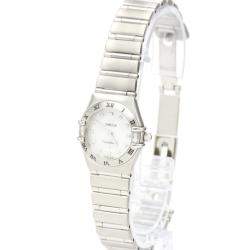Omega MOP Diamonds Stainless Steel Constellation Quartz 1566.76 Women's Wristwatch 22 MM