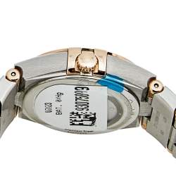 Pre Owned Omega Blue 18k Rose Gold Stainless Steel Diamond Constellation 13125256053002 Women's Wristwatch 25 mm