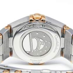Pre Owned Omega Mother Of Pearl 18K Yellow Gold Stainless Steel Constellation 131.20.25.60.55.002 Women's Wristwatch 25 mm