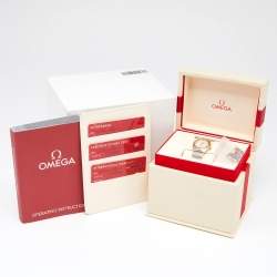 Pre Owned Omega Mother Of Pearl 18K Yellow Gold Stainless Steel Constellation 131.20.25.60.55.002 Women's Wristwatch 25 mm