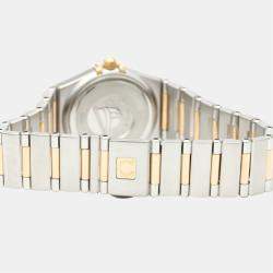 Omega MOP Diamonds 18K Rose Gold And Stainless Steel Constellation 1360.75 Women's Wristwatch 22 MM