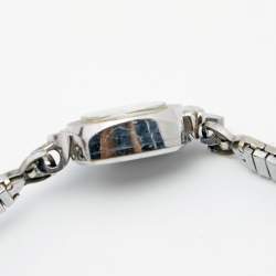 Pre Owned Omega Silver 14K White Gold Vintage Manual Winding Women's Wristwatch 14 mm