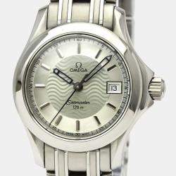 Omega Silver Stainless Steel Seamaster 120M 2581.31 Women's Wristwatch 26 MM