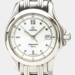 Pre Owned Omega White Stainless Steel Seamaster 120M Quartz 2571.20 Women's Wristwatch 28 mm