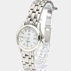 Pre Owned Omega White Stainless Steel Seamaster 120M Quartz 2571.20 Women's Wristwatch 28 mm