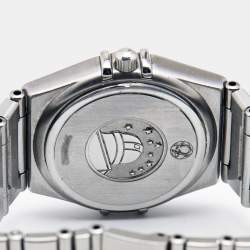 Pre Owned Omega Blue Stainless Steel Constellation 795.1201 Women's Wristwatch 25 mm