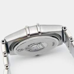 Pre Owned Omega Blue Stainless Steel Constellation 795.1201 Women's Wristwatch 25 mm